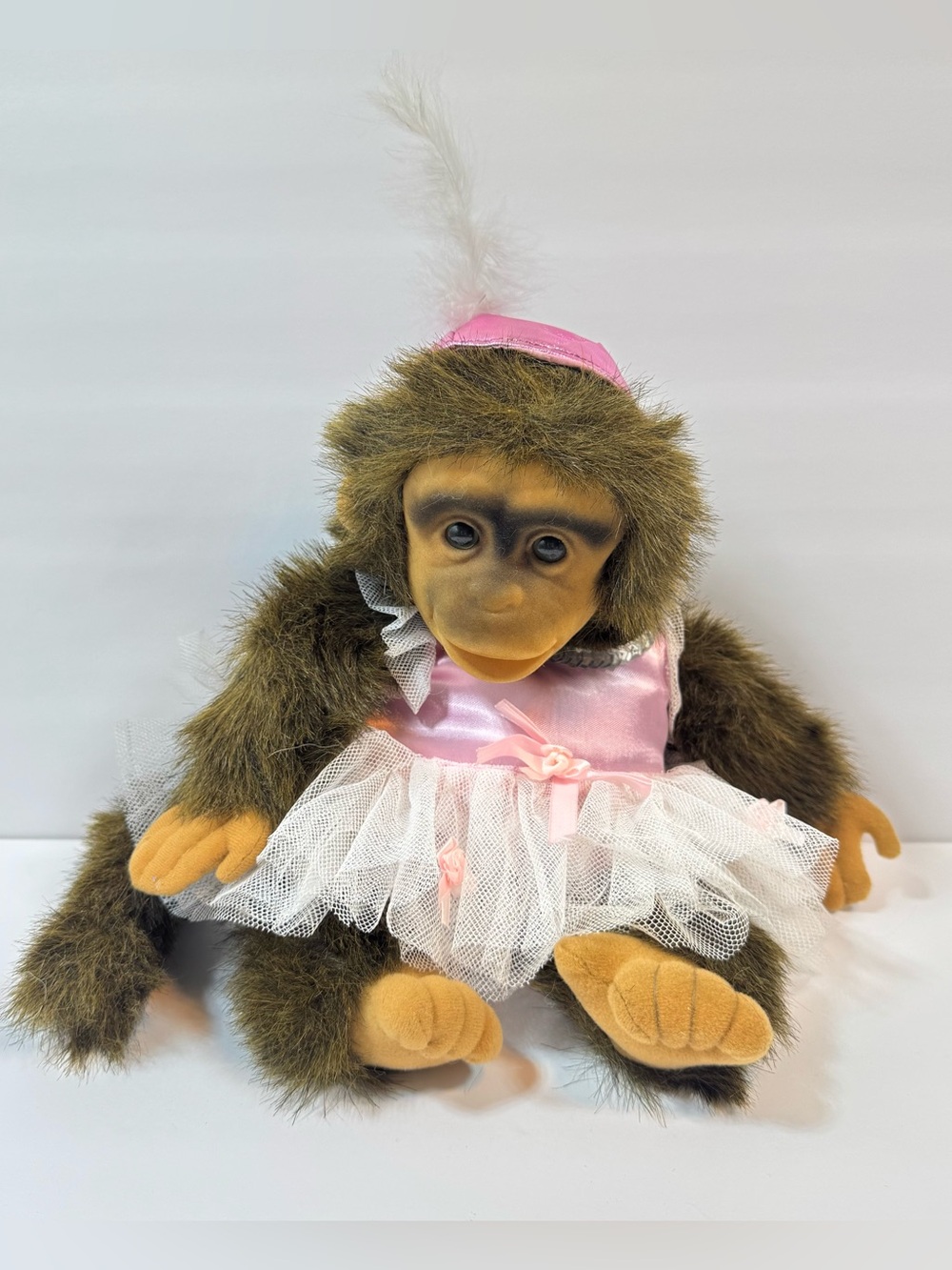 HOSUNG Vintage 1994 Monkey Hand Puppet Toy Chimpanzee Rare Ballerina Tutu
